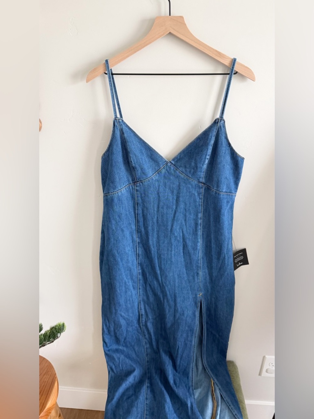 Lulus Dark Wash Denim Sleeveless Midi Dress - Picture 7 of 11